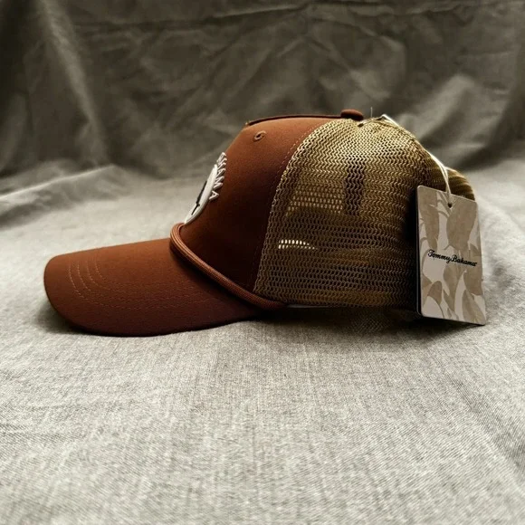 Tommy Bahama Men's Mesh Cap Brown Marlin Logo Island Life Snapback Trucker Beach - Picture 6 of 10